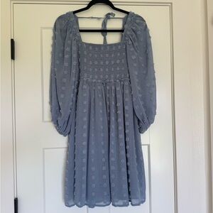 Vici Light Blue Textured Dress